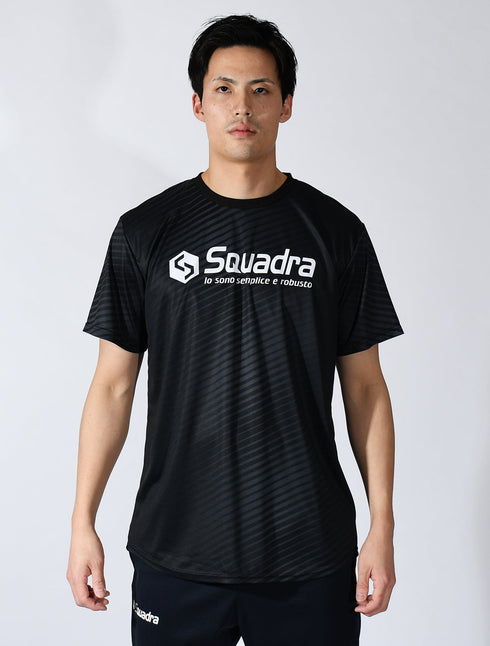 スクアドラ / グラフィック プラクティスシャツ イレギュラーストライプ 練習用 ウェア スポーツウェア トレーニング 筋トレ 吸水速乾 吸汗速乾 細身 半袖 メンズ おしゃれ かっこいい Tシャツ おすすめ 服 ジム 快適